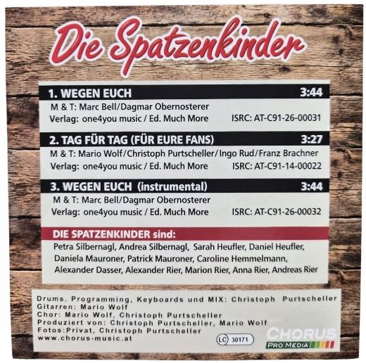 DIE SPATZENKINDER - Wegen Euch - Single-CD