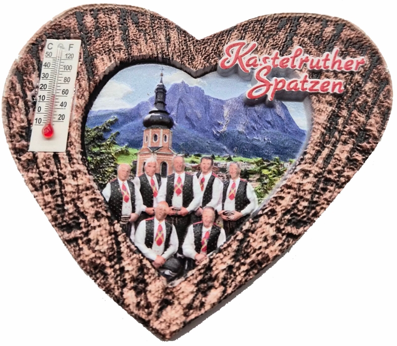 Magnetbild-Herz mit Thermometer