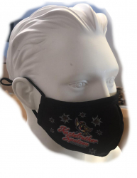 Mund- Nasenschutz schwarz mit Logo 3er Pack + 1x GRATIS